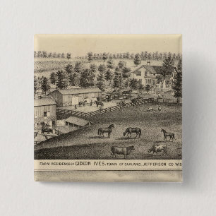 Boerderijen van G Ives, Oakland, A Wheeler, Pewauk Vierkante Button 5,1 Cm