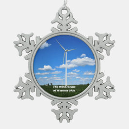 Boerderijen van kerst van Ohio Tin Sneeuwvlok Ornament