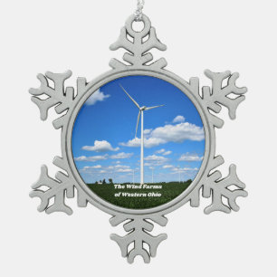 Boerderijen van kerst van Ohio Tin Sneeuwvlok Ornament