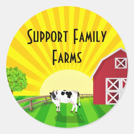 Boerderijen voor de supportreeks ronde sticker (Voorkant)