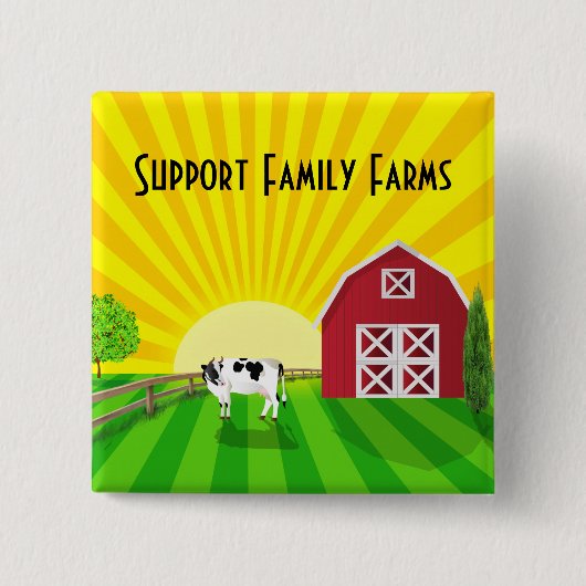 Boerderijen voor de supportreeks vierkante button 5,1 cm (Voorkant)