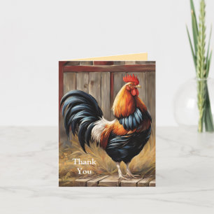 Boerderijhaan - Majestic Glory Thank You Card Bedankkaart