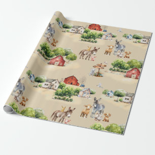 Boerderijland Naadloos Patroon Ambacht en Cadeaupapier