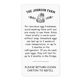 Boerderijnaam Eierafhandeling Retourkarton Label