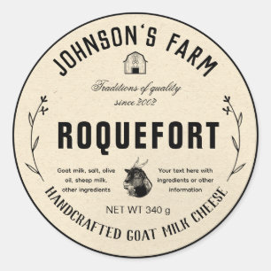 Boerderijnaam Krans Geitenkaas Oud Ronde Sticker