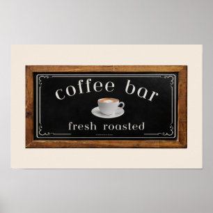 Boerderijposter Coffeebar Bord – Coffee Station  Poster
