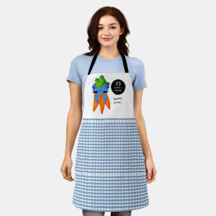 Boerderijstijl Blauw Gingham en Wortels Schort