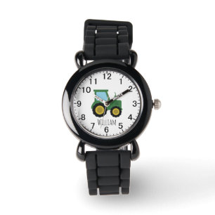 Boerderijtractor horloge voor jongens met naam voo