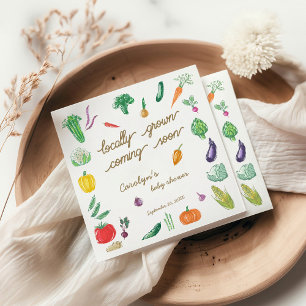 Boeren brengen kleurrijk plantaardig Baby shower o Servet