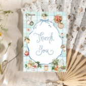 Boeren brengen lokaal geteeld Blue Bow Baby shower Bedankkaart