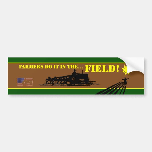 Boeren doen het in het veld!B Bumpersticker (Voorkant)