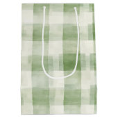 Boeren groene crème geruite bruidsdouche medium cadeauzakje (Achterkant)