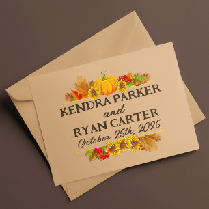 Boeren herfstoogst bruiloft bedankkaart