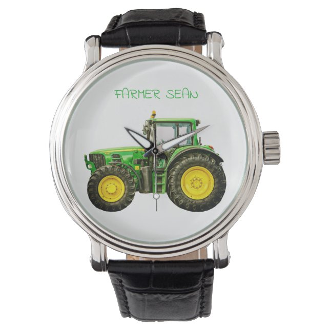 Boeren John Deere Tractor Horloge (Voorkant)