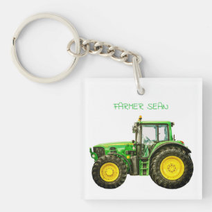 Boeren John Deere Tractor Sleutelhanger