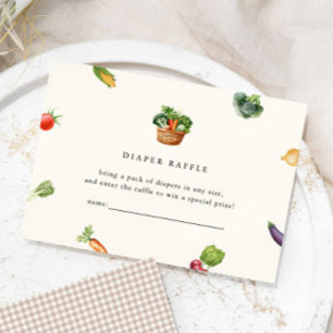 Boeren lokaal geteeld Baby shower luier Raffle Informatiekaartje