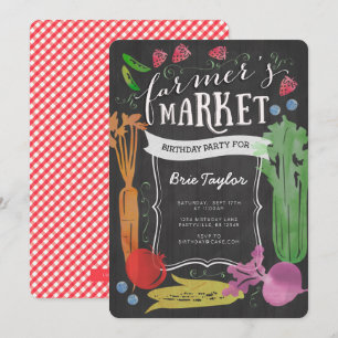 Boeren Market verjaardagsfeestje uitnodiging