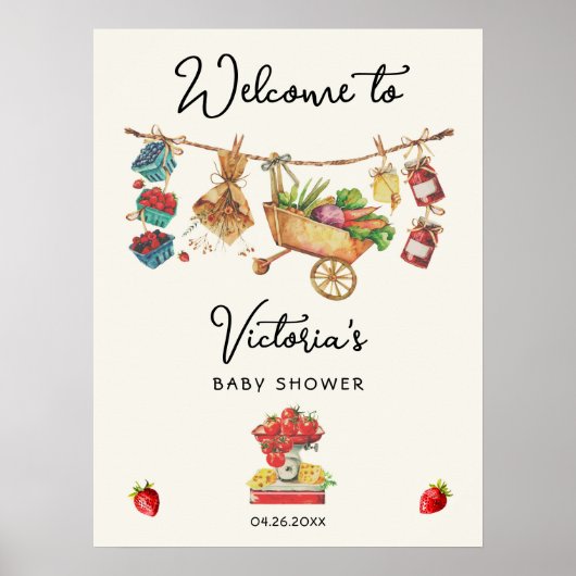 Boeren Markt Baby shower Clothesline Poster (Voorkant)