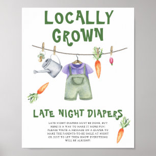 Boeren Markt baby shower - Late Night Luiers Poster