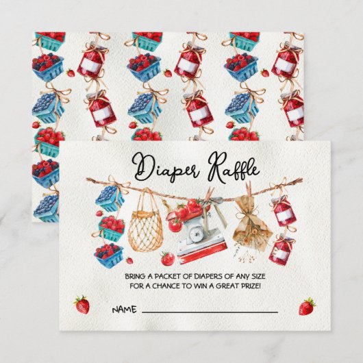 Boeren Markt Baby shower Luier Raffle kaart (Voorkant / Achterkant)