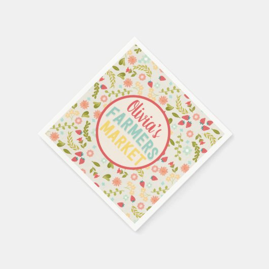 Boeren Markt Bloemen Verjaardagsfeest Servetten (Hoek)