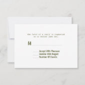 Boeren Markt Geïnspireerd Bruiloft RSVP Groene Tom (Achterkant)