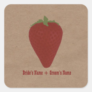 Boeren markt geïnspireerd bruiloft Sticker aardbei