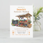 Boeren Markt Groen Groenten Fruit Verjaardag Kaart (Staand voorkant)