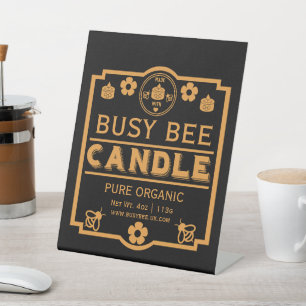 Boeren Markt Honing Kaarsen Reclamebord Met Voetstuk