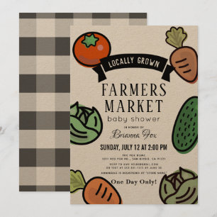Boeren Markt Kraft Papier Baby shower Kaart