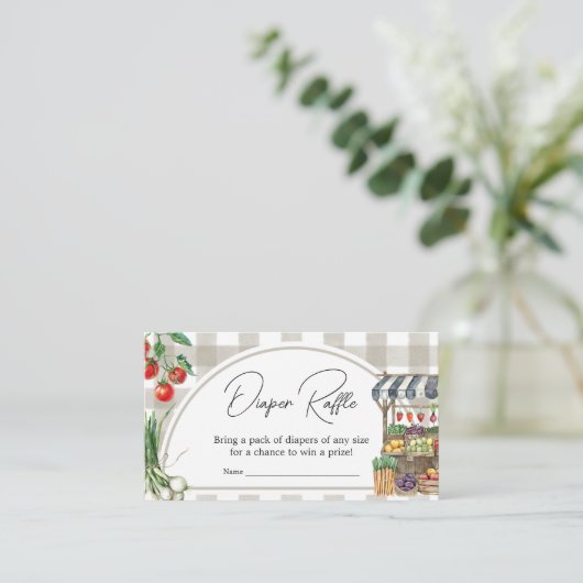 Boeren Markt Lokaal Gegroeide Luier Raffle Informatiekaartje (Staand voorkant)