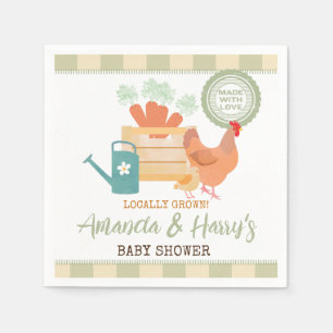 Boeren markt lokaal geteelde Gingham papier servet