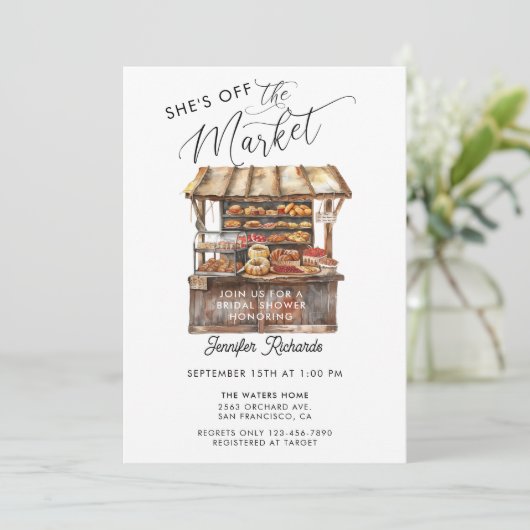 Boeren Markt Retro Rustiek Vrijgezellenfeest Kaart (Staand voorkant)