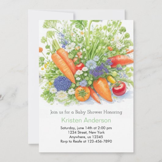 Boeren Markt Veggie Baby shower Kaart (Voorkant)