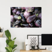Boeren Marktselectie van Paarse aubergines Poster (Thuiskantoor)