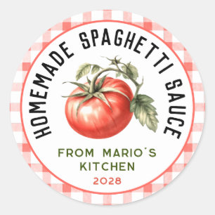 Boeren Marktstijl Spaghettisaus conserveren Ronde Sticker