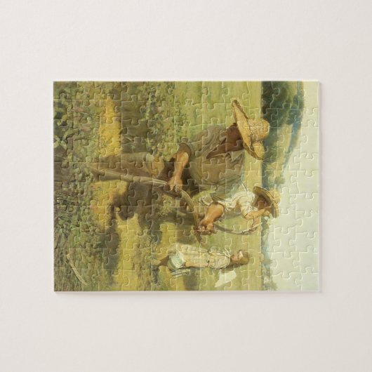 boeren, terug naar het Boerderij door NC Wyeth Legpuzzel (Horizontaal)