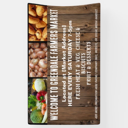 Boeren verkopen hout effect banner (Verticaal)