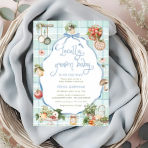 Boeren verkopen lokaal gekweekt Baby shower Kaart