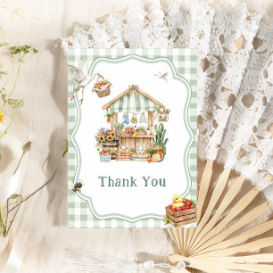 Boeren verkopen lokaal geteeld Boho-Baby shower Bedankkaart
