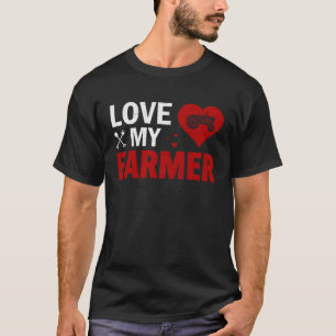 Boeren Vrouw Land Leven Dames Echtgenoot Boerderij T-shirt