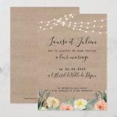 Boerenbruiloft uitnodiging guinguette (Voorkant / Achterkant)