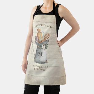 Boerenerf Monogram Bloem Keuken Schort