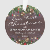 Boerenerstkerstmis als grootouders ornament (voorkant)