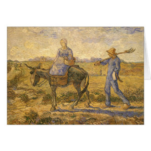 Boerengezin op weg naar het werk door Vincent van 