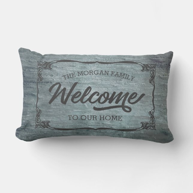  boerengezin welkom monogram kussen (Voorkant)