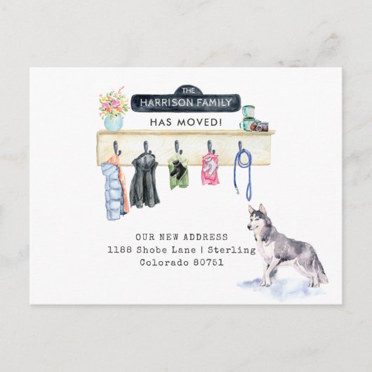 boerenhond | Mudroom Moving Aankondiging Briefkaar (Voorkant)