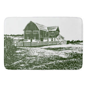 Boerenhuis in landschapsstijl houtsnijwerk badmat