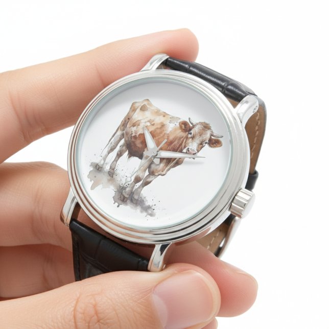 Boerenhuis Koe Portret  Horloge (Creator heeft geüpload)