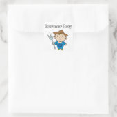 boerenjongen vierkante sticker (Tas)